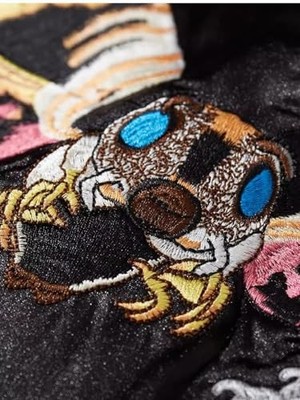 Sukajan Godzilla Mothra Embroidery Jacket L size 100% polyester