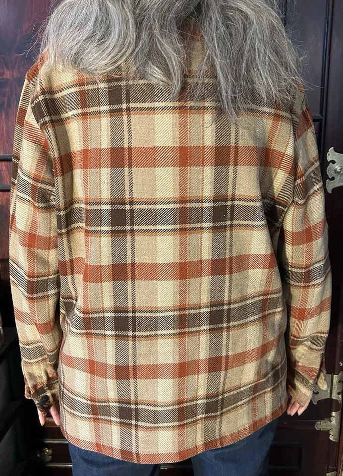 Vintage 70s Pendleton Mackinaw Cruiser Jacket Mens L Plaid Pure Wool USA - Image 2 of 4