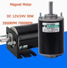 DC 12V/24V 30W High-speed Permanent Magnet Motor Variable Shaft 3500RPM 7000RPM