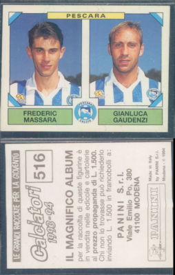 Sammelbild Fußballer Panini 1993/94 - Pescara, Massara/Gaudenzi Nr. 516 - Neu