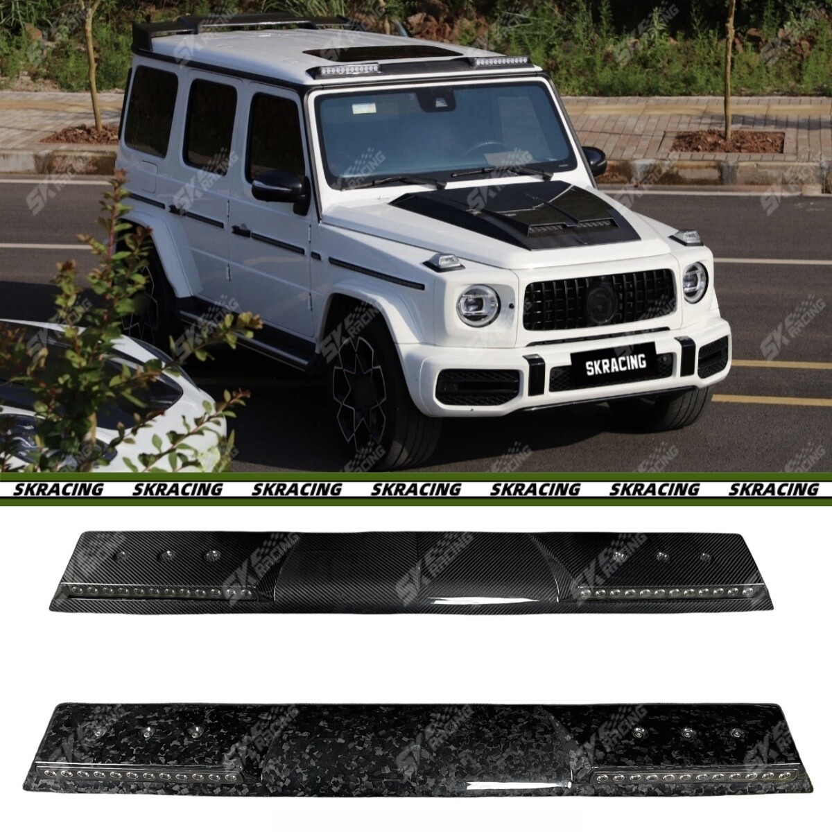 Dry Carbon Fiber Roof Lamp Top Light Bar For 2019-2024 Benz W464 G550 G63 AMG