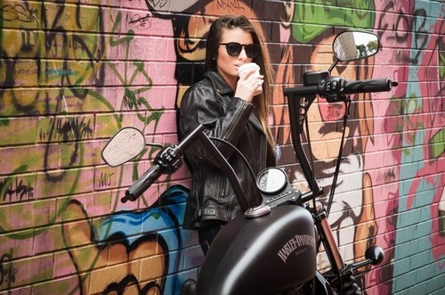 Ladies Brando Motorcycle Leather Jacket -A+ Soft Supple Light Cowhide- CE Armour - 第 7/7 張圖片