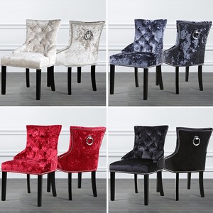 Crushed Velvet Dining Chairs With Knockers : Leopold Champagne Crushed
