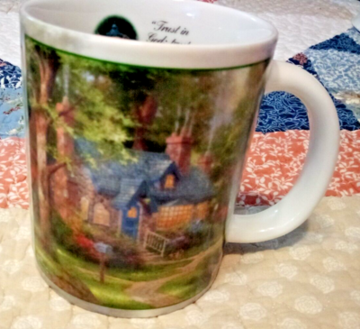 AMCAL Thomas Kinkade DO NOT LET YOUR HEARTS BE TROUBLED Coffee Mug/Tea Cup  GUC | eBay