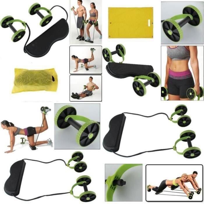 Roue abdo double anti-dérapante pour éviter le mal de dos au fitness
