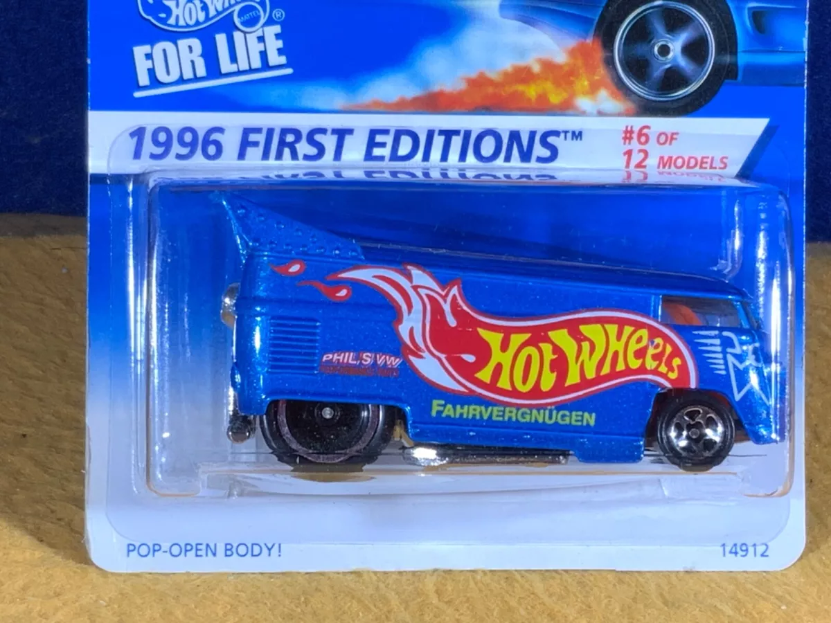 F10 8 HOT WHEELS 1996 FIRST EDITIONS VW BUS DRAG BLUE