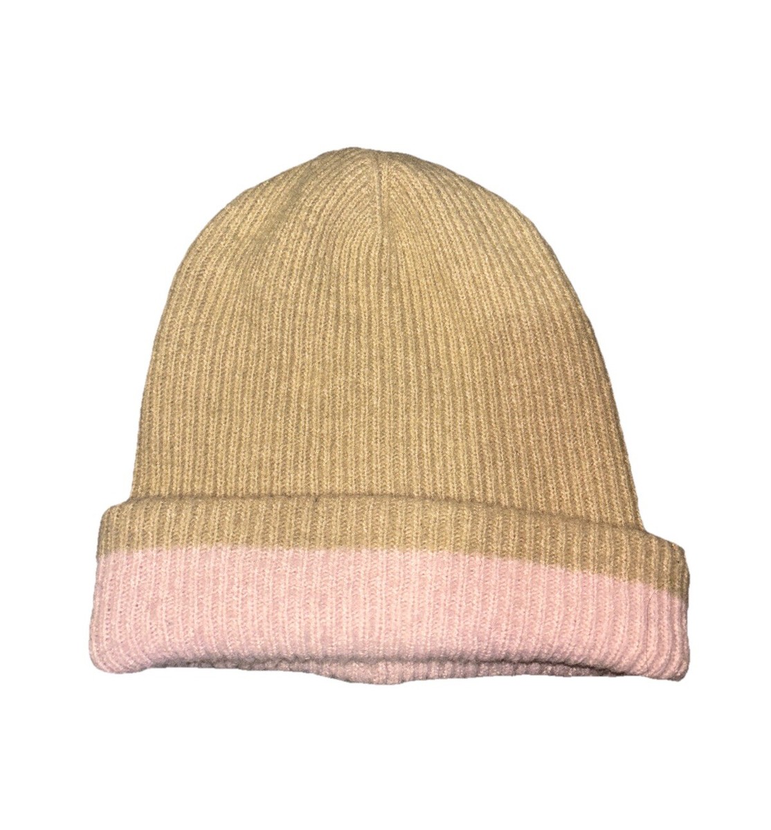 Anthropologie Reversible Knit Beanie Vintage Anthropologie Gray/Taupe Reversible Knit Beanie | eBay main image 3
