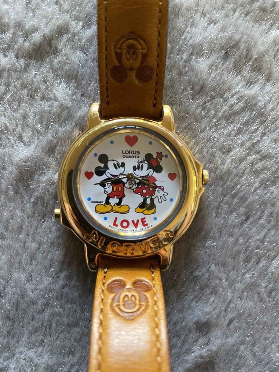 Vintage Japan LORUS Disney Musical Mickey & Minnie Love Watch Original Band Vintage Lorus Mickey Minnie Mouse Love Musical Watch Heart  main image 3