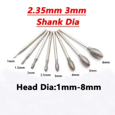 1mm-8mm Diamond Engraving Drill Bits Rotary Tool For Stone Jewelry Carving