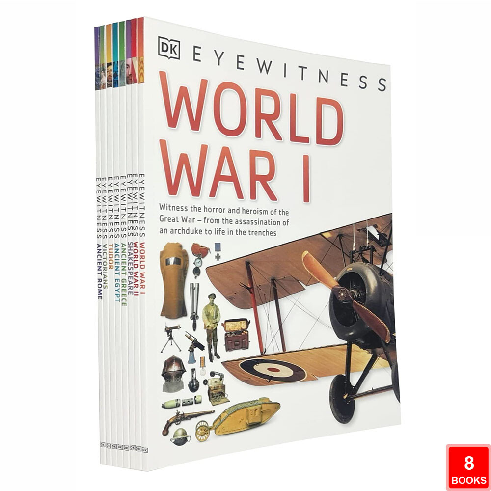 DK Eyewitness Collection 8 Books Set Ancient Rome, Victorians, World War I, II