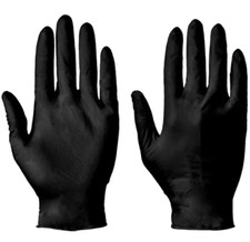 100 DISPOSABLE NITRILE GLOVES POWDER-FREE & LATEX-FREE BLACK Medical Grade S/M/L