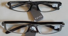 NYS Reading Glasses 1.75 Strength Brown and Silver Design Gorgeous and Sleek