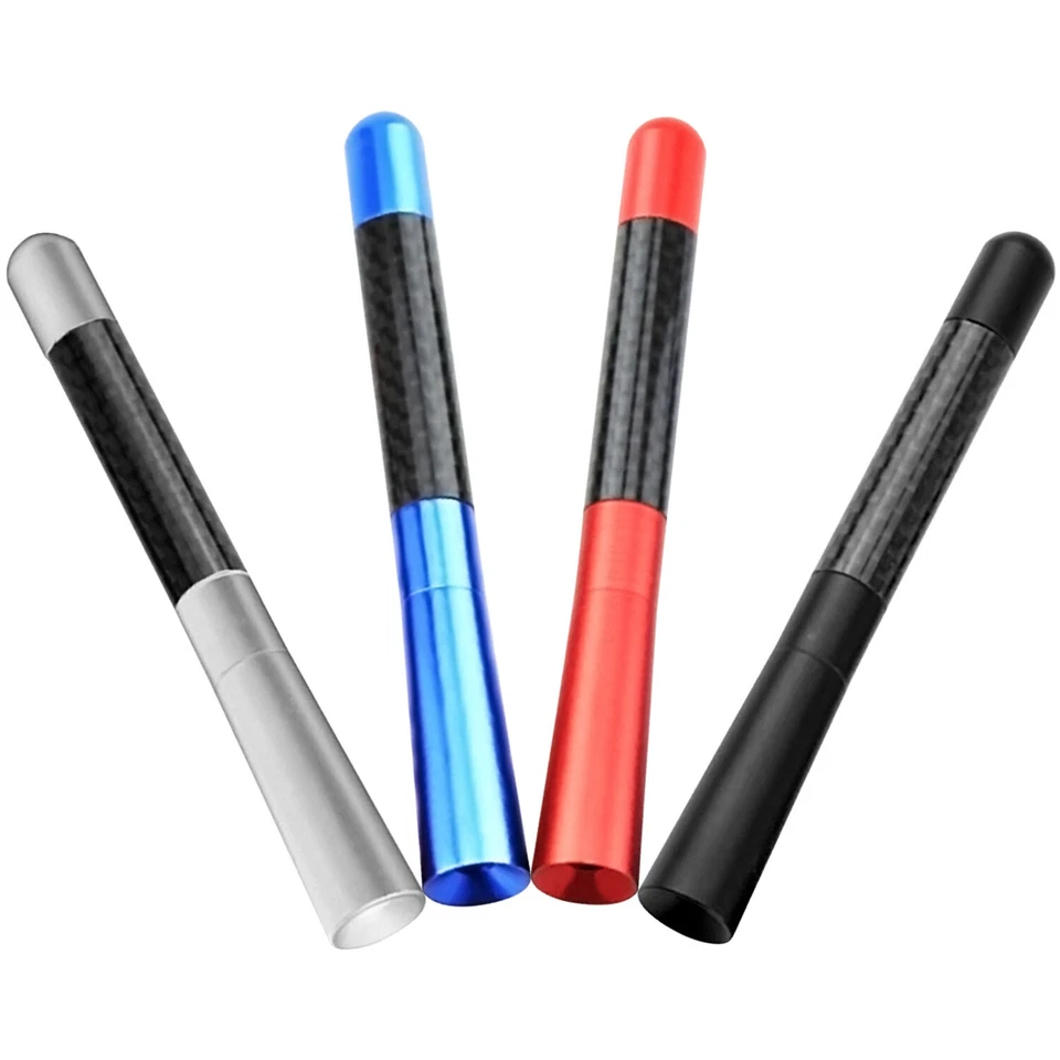 Universal Car Auto FM AM Radio Antenna Aerial Aluminum Alloy Carbon Fiber 4.7" - Image 2 of 4