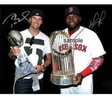 TOM BRADY DAVID ORTIZ REPRINT 8X10 AUTOGRAPHED SIGNED PHOTO RED SOX PATRIOTS RP