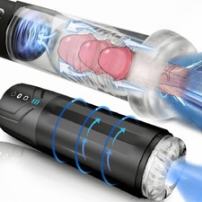 Handsfree Male Masturbaters Automatic Rotation Telescopic Strokers Cup Lubricant