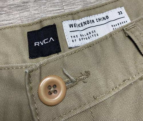 RVCA Mens Beige Khaki Weekender Fit Chino Shorts Size 33 9” - Picture 3 of 4