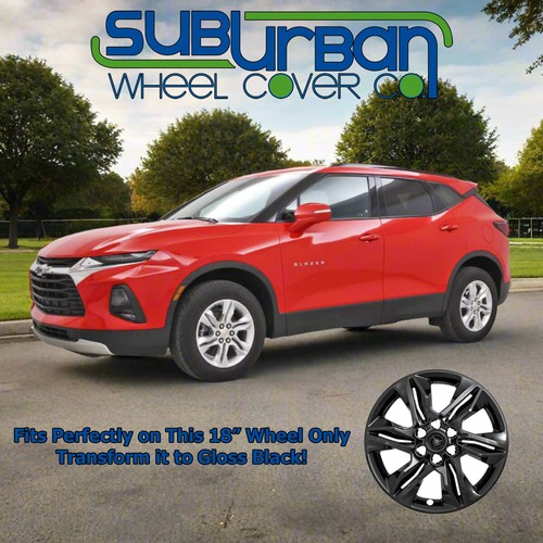 2019-2022 Chevrolet Blazer L LT 18" Gloss Black Wheel Skins IMP-438BLK NEW SET/4 - Picture 2 of 11
