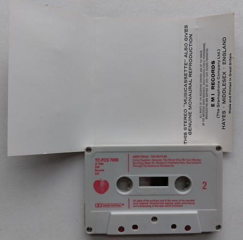 THE BEATLES - ABBEY ROAD (TCPCS7096) EARLY 1980s UK CASSETTE TAPE RED PRINT 1/2 - Picture 4 of 4