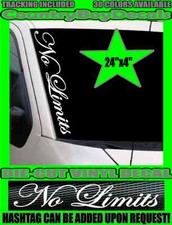No Limits 24x4 Vertical Vinyl Decal Sticker Truck Car Boost Turbo Diesel Hated