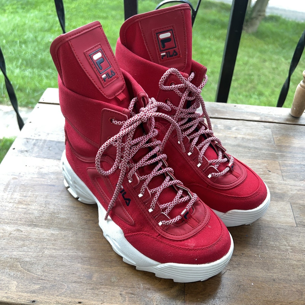 Hot fila boots red Hotsell