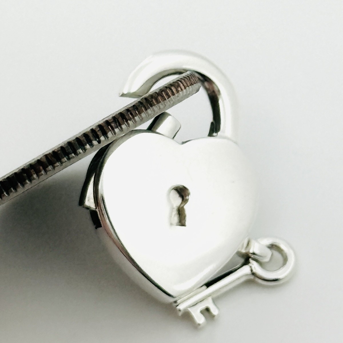Tiffany & Co Clip Heart Key Keyhole Padlock Charm or Pendant in