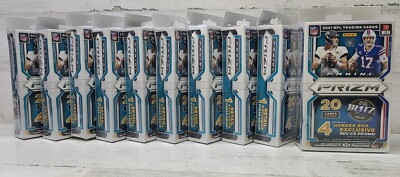 10 Lot 2021 Panini Prizm NFL Football Hanger Box 200 Cards Walmart Ten Boxes NEW