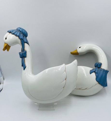 Vintage Burwood Goose Wall Pocket Wall Hanging Duck Blue Ribbon HOMCO - Picture 12 of 12