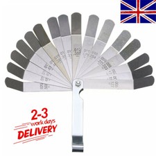 16pcs Feeler Gauge Set Imperial Metric 45º Blades Offset Precision Tappet UK