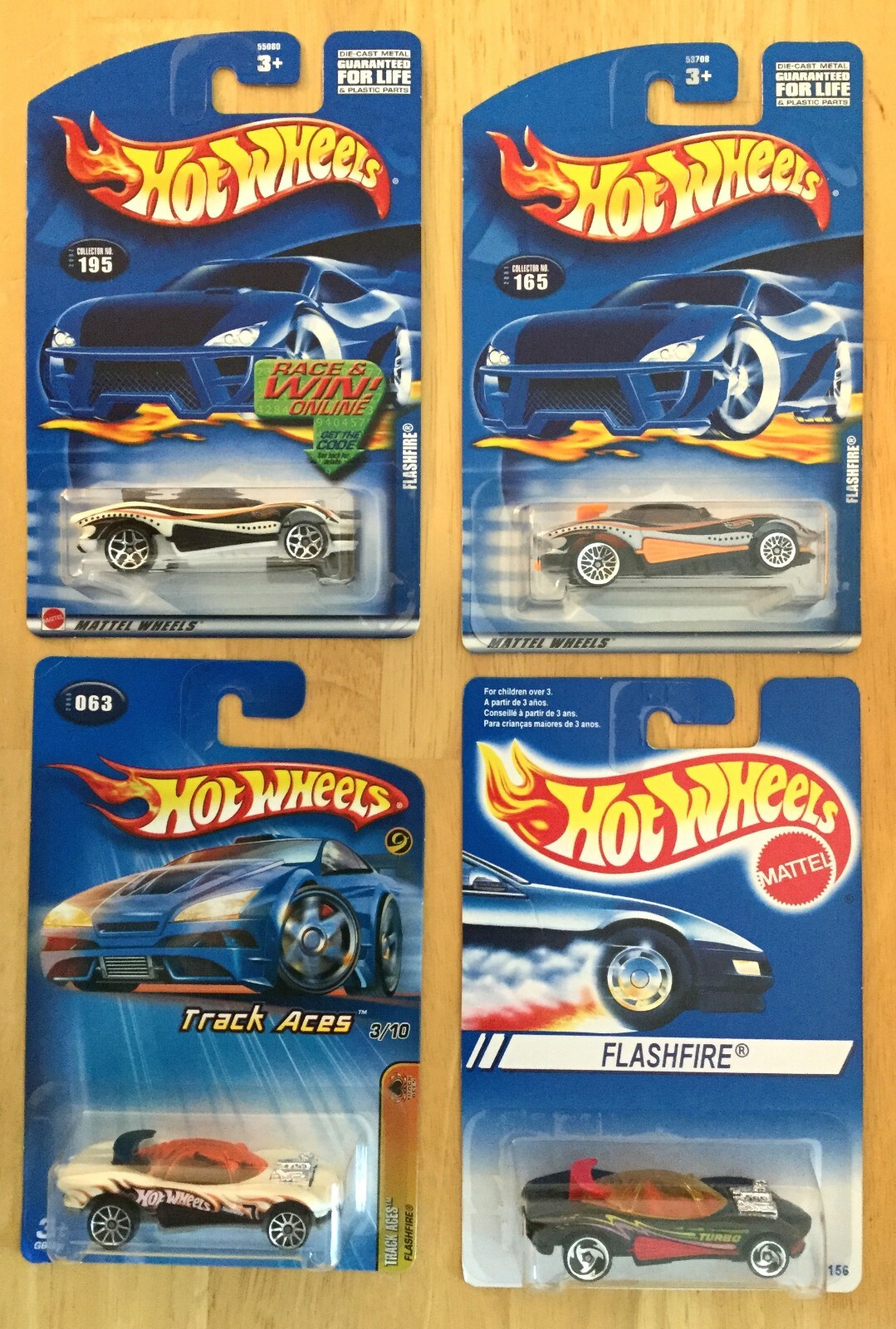 Hot Wheels FLASHFIRE Lot of 4! 1995 International, 2001, 2002 & 2005