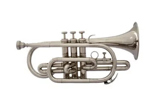 Cornet Trumpet Nickel Silver Finish BB Pitch With Free Hard Case And Mouthpiece - Image 3 of 4