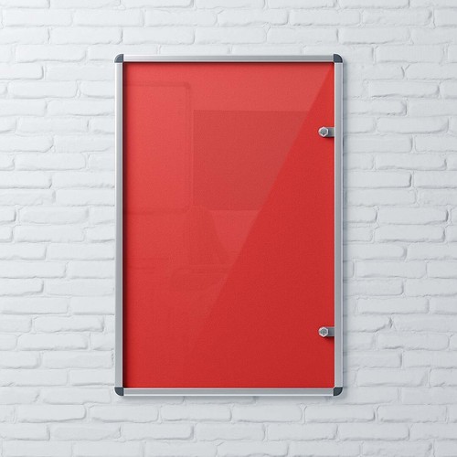 Viz Pro Indoor Lockable Tamperproof Notice Board Felt Backing Various Sizes - Picture 19 of 26