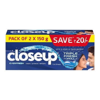 Closeup Cool Breeze Toothpaste| From India's No. 1 Gel Toothpaste | 300g .