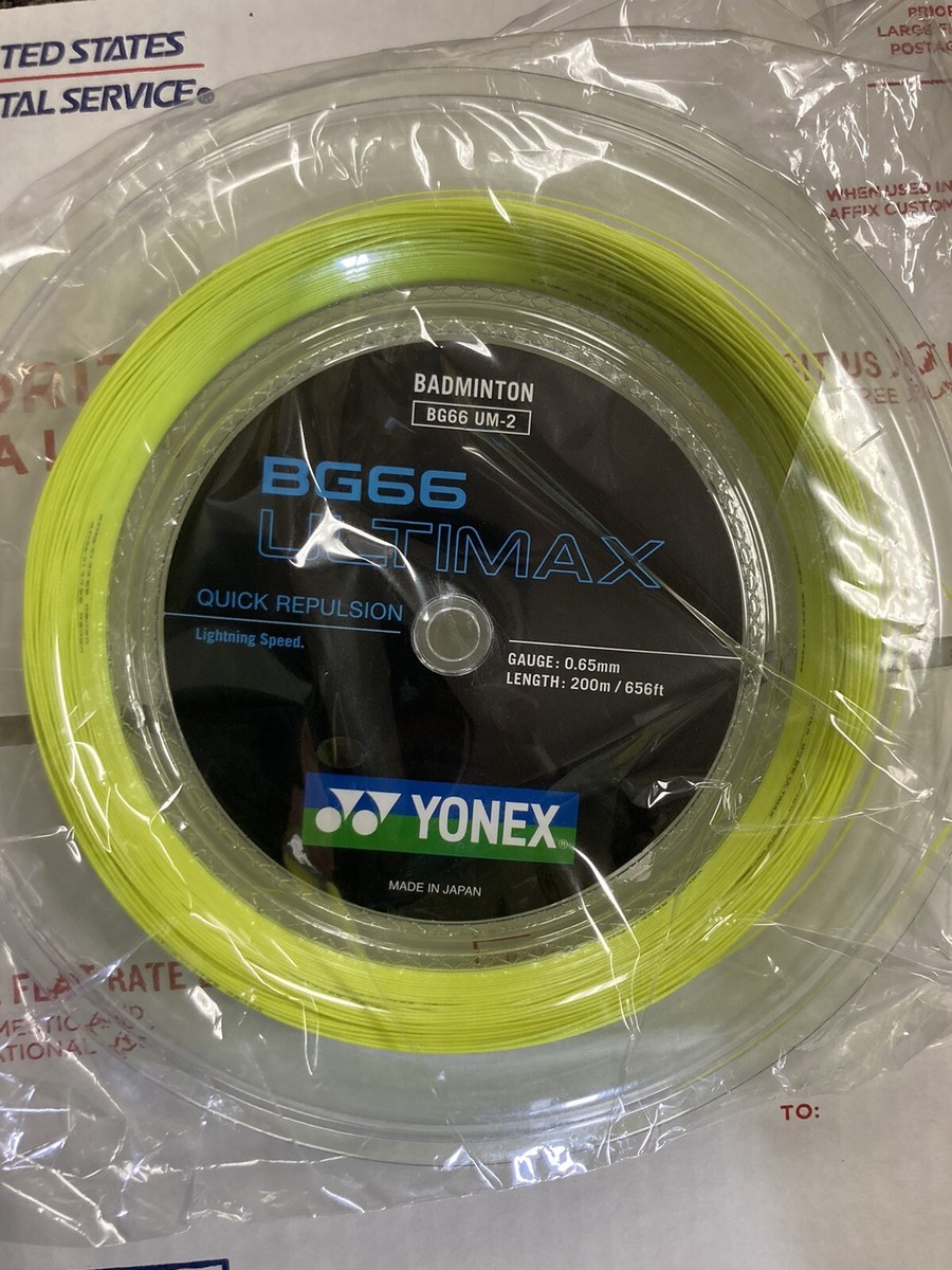 New Yonex BG66 Ultimax BG66UM-2 200M Reel String Yellow US 