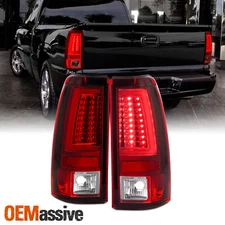 Fits 2003-2006 Chevy Silverado GMC Sierra 1500 2500HD 3500 Red LED Tail Lights