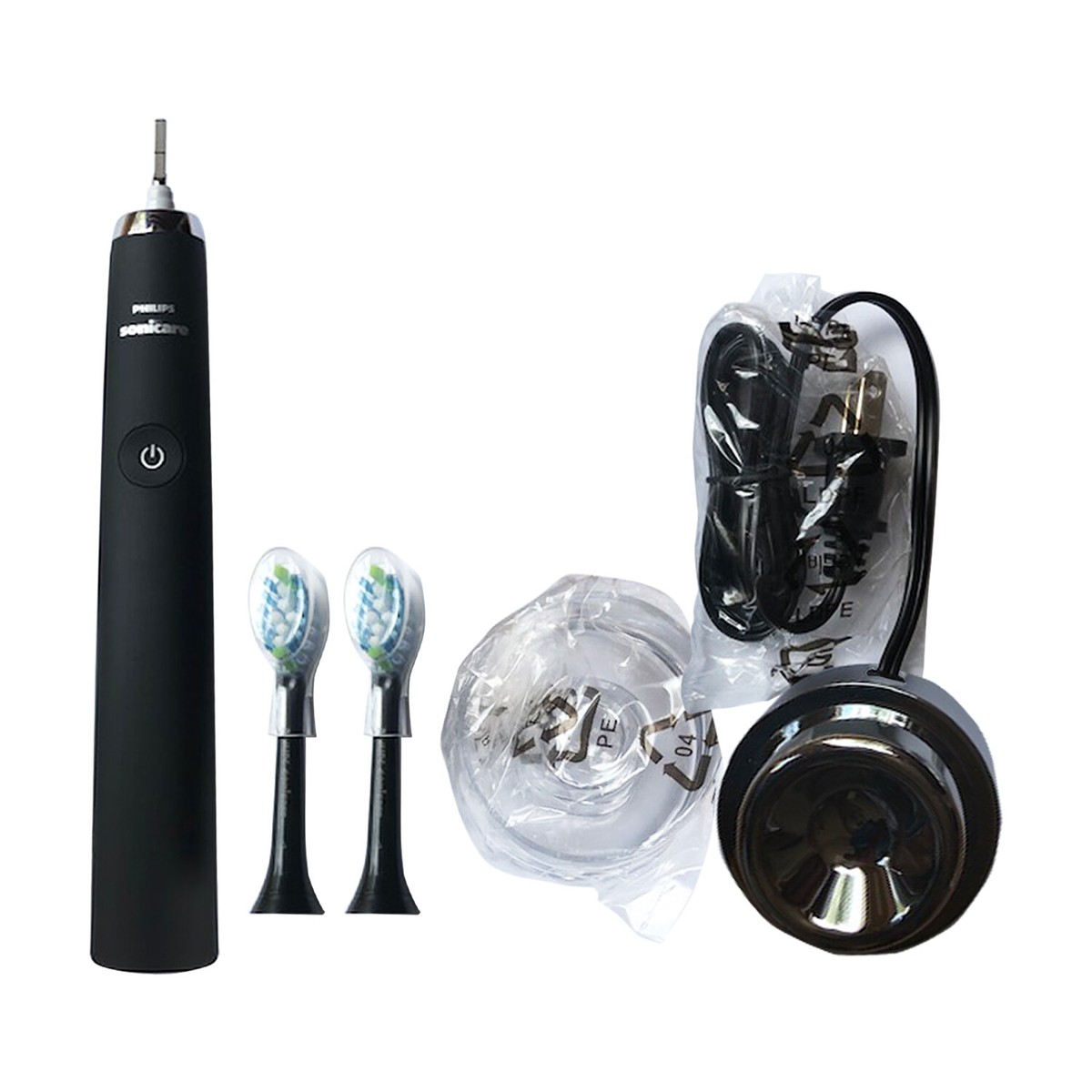 【難あり品】PHILIPS DiamondClean Deep clean Philips Sonicare DiamondClean DeepClean Black 2x Heads | FREE 1x