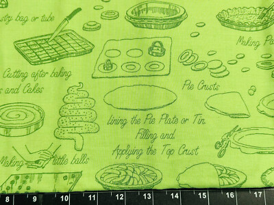 Tina Scrap 9''x21'' Christmas Cookie Cutters Pie Baking Green FABRIC 9''x21'' COTTON