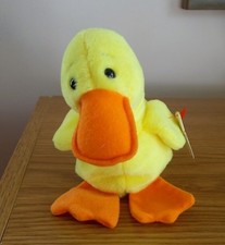 TY BEANIE BABIES QUACKERS THE DUCK BORN 1994 RETIRED 1998 WITH TAG