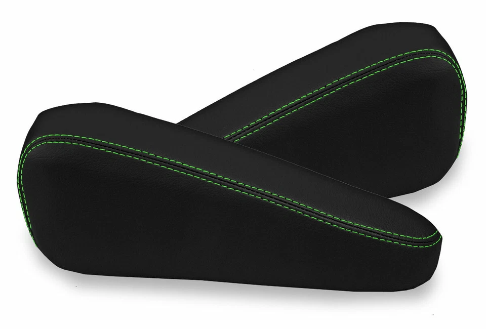 Cubierta de reposabrazos de asiento de cuero PVC para Chevrolet Astro 1995-2005 puntada negra verde Foto 2 de 4