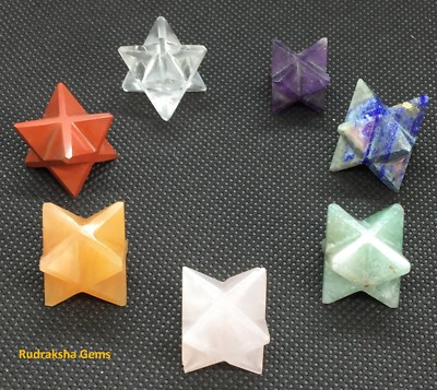Merkaba Stern Reiki Energie geladen 7 Chakra Kristall Heilung Schutz Beruhigungsstein