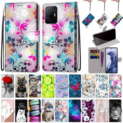 Flip Painted Leather Wallet Phone Case For Xiaomi 11T Pro 10T Redmi Note 11 Pro