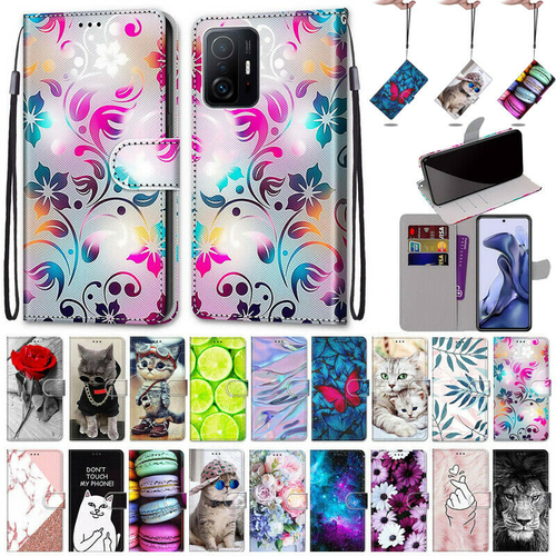 Flip Painted Leather Wallet Phone Case For Xiaomi 11T Pro 10T Redmi Note 11 Pro - Picture 1 of 32