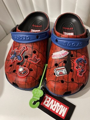 Crocs Marvel Spider-Man Boys Comfort Clogs Red Blue Black US Size J5