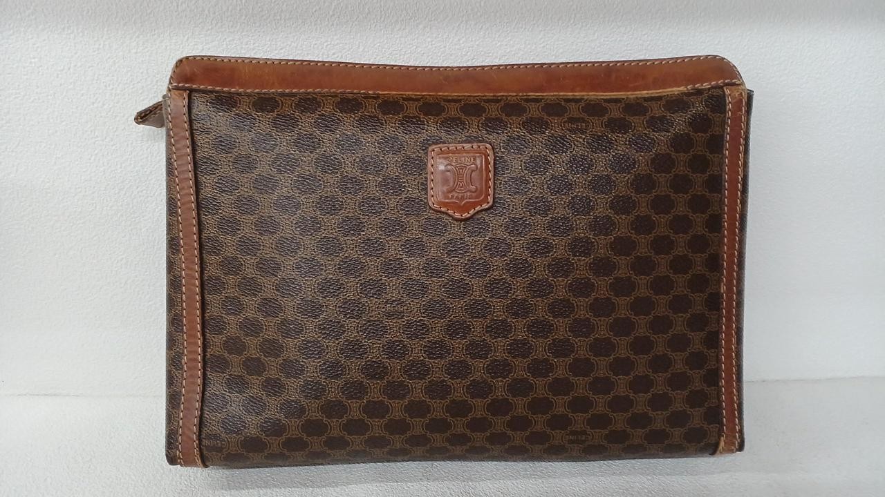 Celine Macadam Pattern Brown Retro Condition B Se… - image 1