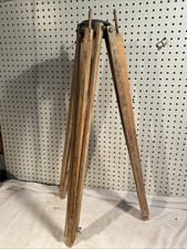 Antique Wooden Survey Tripod Floor Lamp Transit Upcycled Industrial David White
