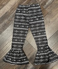 Stylish Black and White Kids Bell-Bottom Pants NWOT Size 5/6T