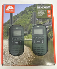 Ozark Trail 16-Mile Two Way Walkie Talkie, Weatherproof IPX4, 22 Channel, Green