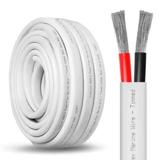4 Gauge Duplex Marine Wire Tinned Copper Boat Cable, 10ft 4 AWG Standard USA ...