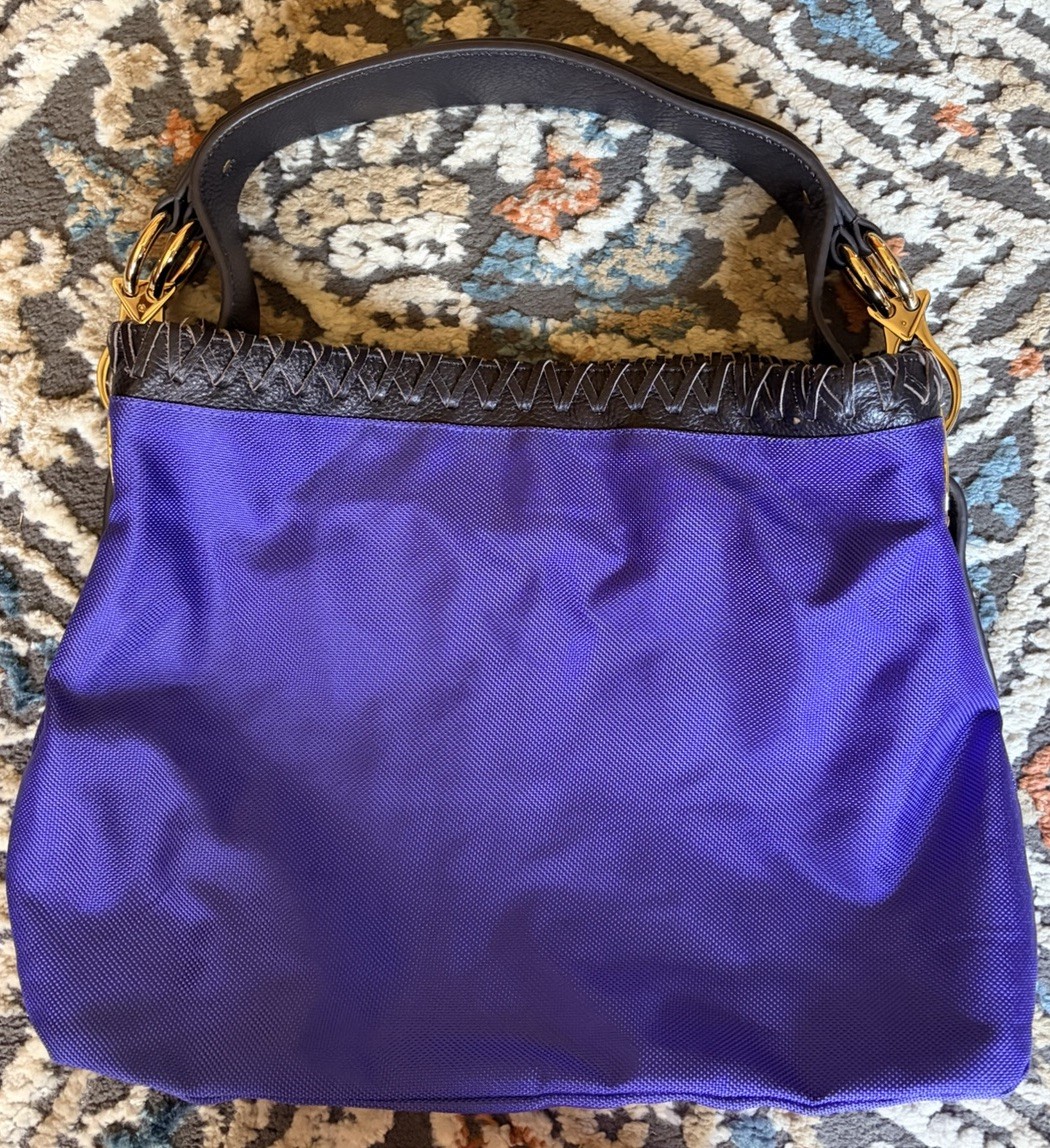 Jpk Paris 75 Purple Bag. Nylon With Leather Strap And Gold Hardware
