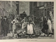Antique Amsterdam Print c1880 – Kalverstraat Street Scene | Victorian Dutch