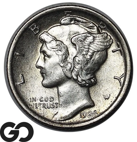 1924 Mercury Dime Choice Unc Full Bands